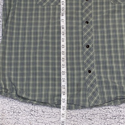 Cabela's Legendary Quality Men's SS Green Plaid Pearl Snap Button Up Size 2XL - Picture 5 of 7