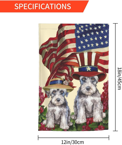 Schnauzer Independence Day Patriotic American Dog Garden Flag Welcome Party Outd - Picture 3 of 9