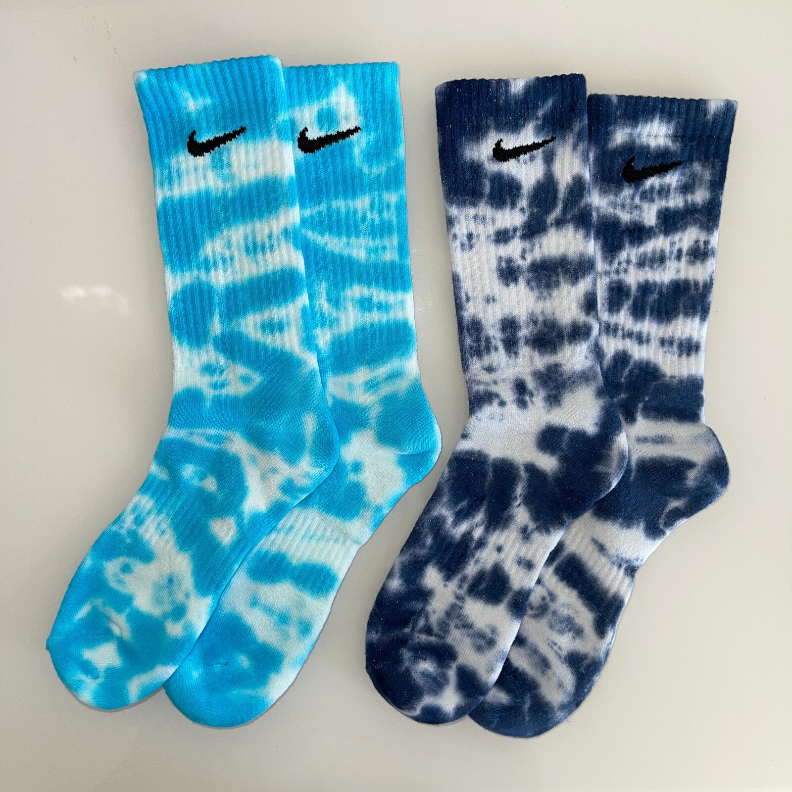 Nike Tie Dye Socks, Dyed by Hand, Pink Red Orange Yellow Blue Purple Navy Unisex - Picture 6 of 8