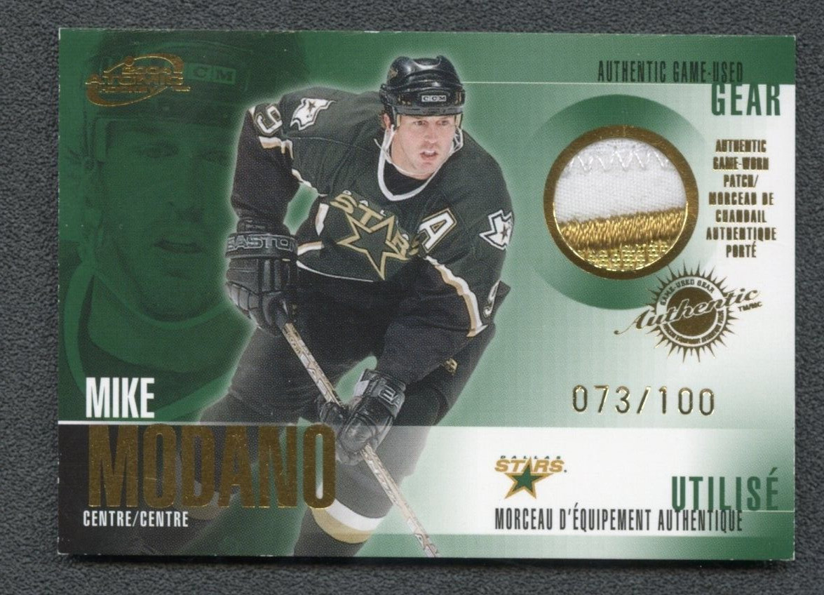 2004 Pacific Atomic McDonald's Hockey Mike Modano Game Used Patch GOLD /100