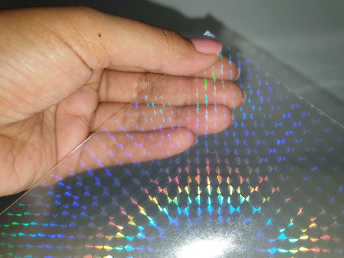 10 Muster holographisch transparent selbstklebend Overlay Film A4 Blatt Aufkleber - Bild 7 von 9