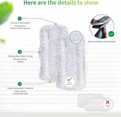 Steam Mop Pads for Shark SK Series & S Series, Compatible with Shark S1000 S3101 - Picture 4 of 7