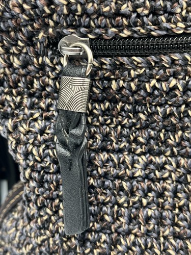 The Sak Lucia Hand Crochet Crossbody Bag Black & Blue Urban Purse Excellent - Picture 6 of 15