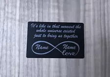 Engraved Metal Wallet Insert Card, Anniversary Gift Husband, Boyfriend Love Poem