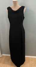 Robbie Bee Formal Dress Vintage 90s Black Maxi Ballgown Rhinestones Size 12 Y2K