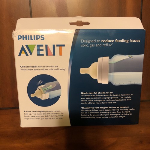 Avent Anti Colic Bottle With Air Free Vent 9 oz 3 Pack - Blue 1m+ - Picture 3 of 4