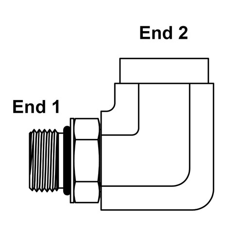 SAE 12 Male x SAE 12 Female 90 Degree Elbow 6815-12-12 Adapter 9-6815-12-12 - Picture 2 of 2