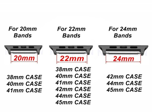Replacement Adapters for Apple Watch 38mm 40 41 42 44 45mm 7 6 5 4 3 2 SE Series - Picture 2 of 10