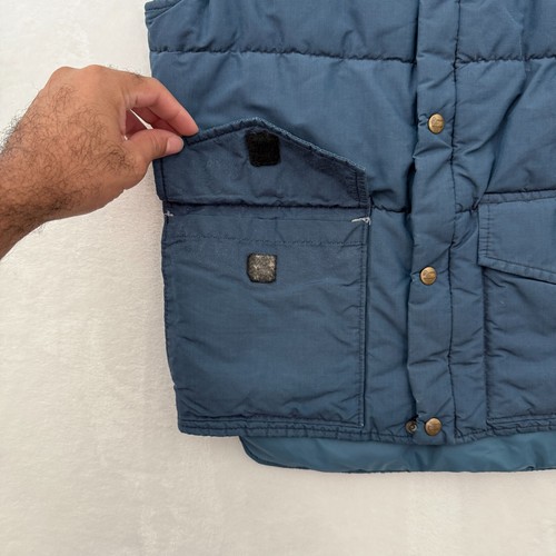 Vintage Woolrich Puffer Vest Mens S Blue Full Zip Insulated Outdoor - Picture 3 of 9