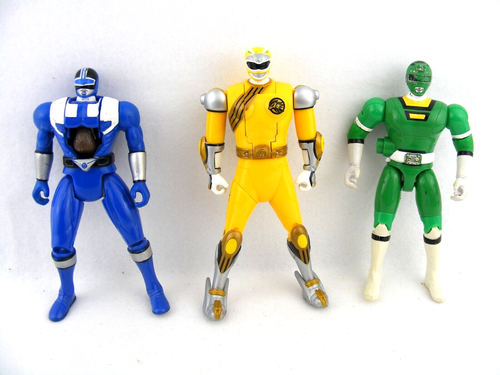 Bandai Mighty Morphin Power Rangers Action Figures Lot x 3 1997 And 2001