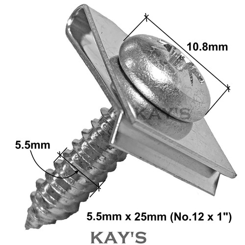 U Nuts Speed Fastener Panel Clips With Pozi Pan Self Tapping Screws Zinc Plated - Picture 19 of 21