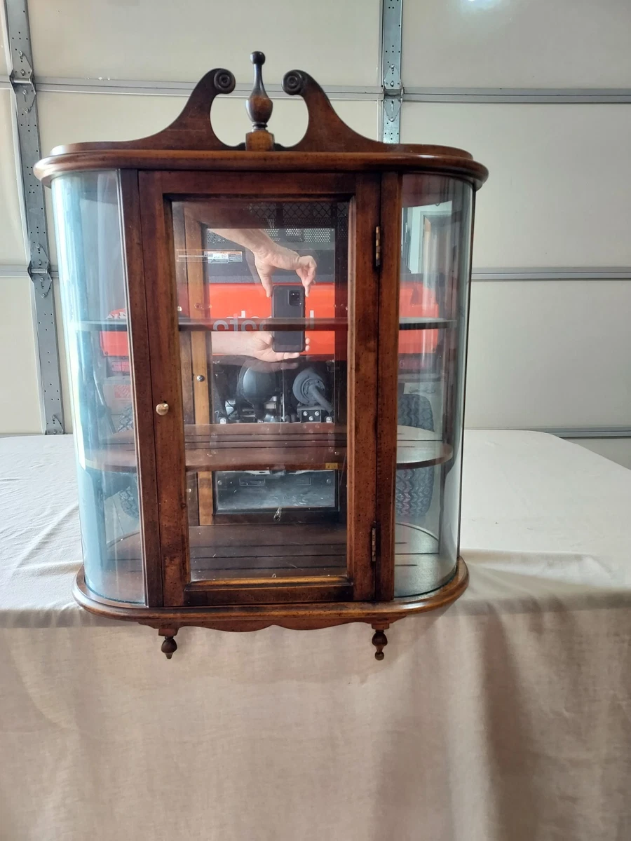 Butler Curio Round Glass Mirror Wall Cabinet