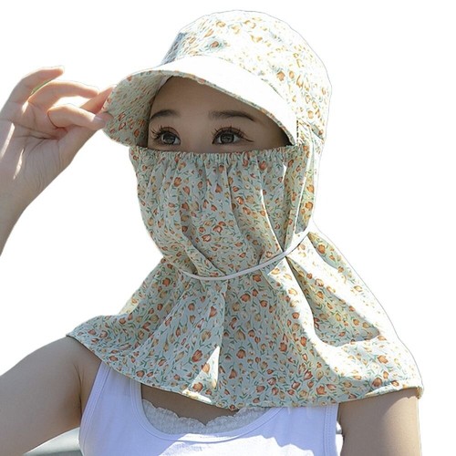 Sun Protection Neck Protective Cover Cap Flower Sunscreen Bucket Hat Farm Work - Picture 13 of 23