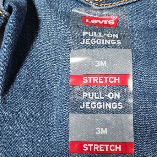 Levis Pull On Denim Jeggings Baby Girls Size 3M Blue Stretch Jeans Flex - Picture 3 of 9