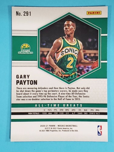 2020-21 Panini Mosaic National Pride Gary Payton Seattle Supersonics #291 - Picture 2 of 2