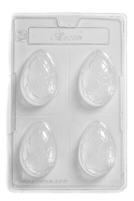 Mittlere Cracked Egg Schokoladenform - 4 Hohlräume - 5er Pack