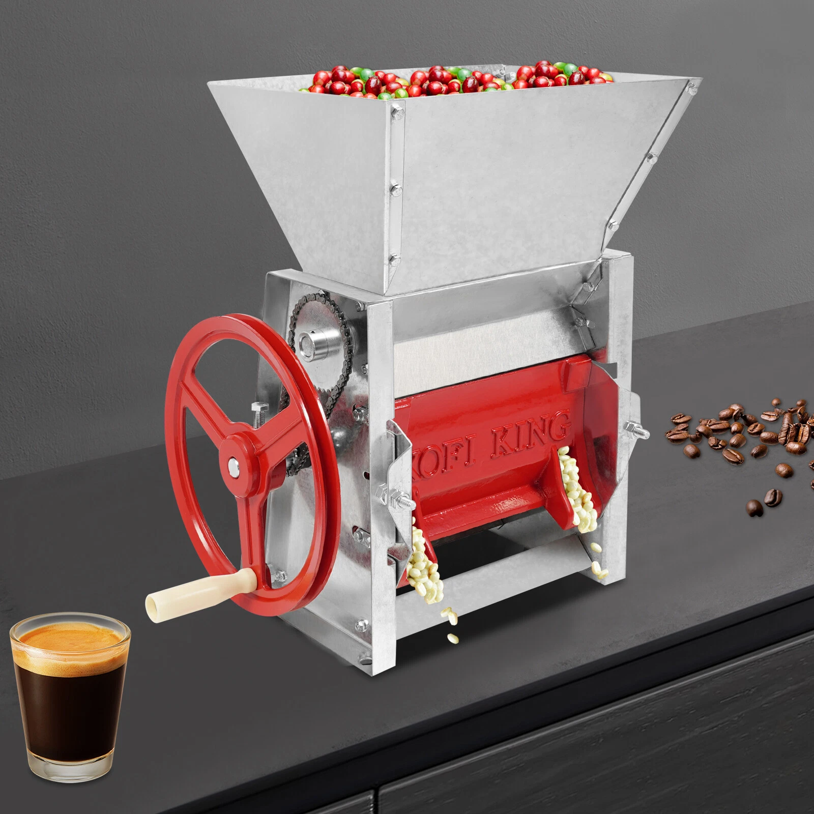 Hand Crank Coffee Bean Peeling Machine Sheller Manual Fresh Coffee Bean Peeler