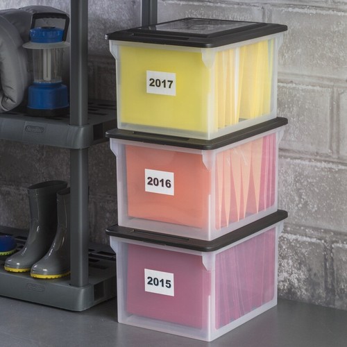Clear Plastic File Box Letter Legal Size Organizer Stackable Storage Container - Picture 7 of 8