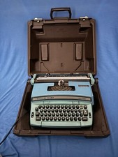 Vintage Smith Corona CORONET Super 12 Electric Typewriter Blue w/Case NEEDS WORK thumbnail