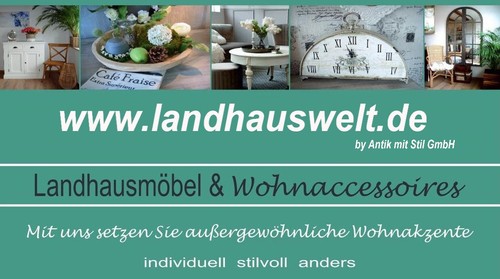 Vitrine Vitrinenschrank Schrank mit Schiebetüren Landhaus Stil Weiß + Mint - Bild 7 von 7