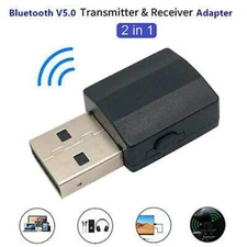 2in1 USB Bluetooth 5.0 Audio Transmitter/Receiver Adapter For TV/PC/Car USA