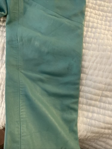 Vakko Butter Leather Pants Size 6 Seafoam Green Blue Made USA - Picture 6 of 9