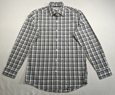 AMAZON ESSENTIALS Men's Button Down size S Plaid Collared Long Sleeve NWT