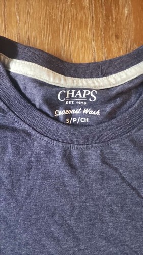 Chaps Men's size Seacoast Wash Crew Neck T-Shirt color BLUE DENIM NWT - Picture 3 of 7