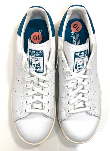 NEW Adidas Stan Smith Sneakers Teal Off White EF9321 Women’s Trainers Size 10.5 - Picture 8 of 9
