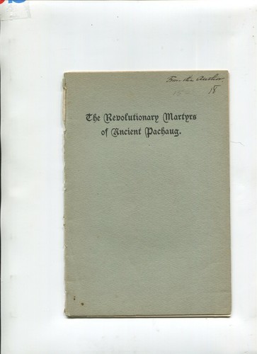 Vintage Booklet REVOLUTIONARY MARTYRS OF ANCIENT PACHAUG CT Daniel Phillips - Bild 1 von 2