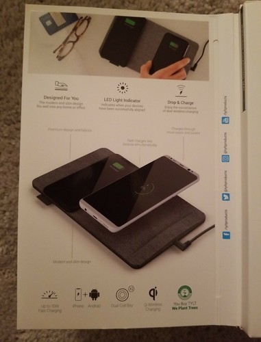 TYLT 10W Qi Dual Fast Wireless Charging Pad New Sealed Box - Picture 3 of 7