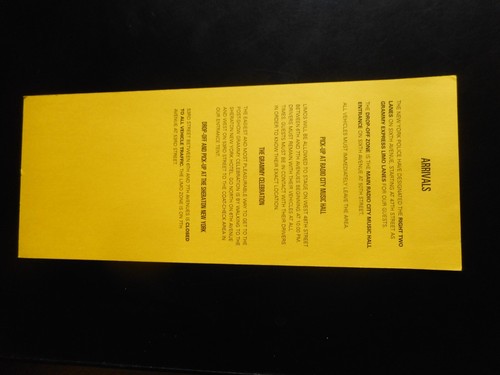 *      the GRAMMY AWARDS FEB.25th 1998 official limousine  windoe card sign - Picture 2 of 2