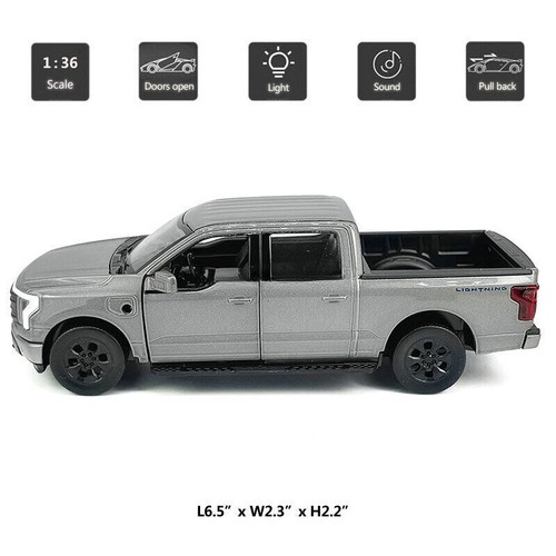 1:36 Ford F-150 Lightning Toy Car Diecast Model Car Boys Toys Kids Gifts Gray - Picture 2 of 24