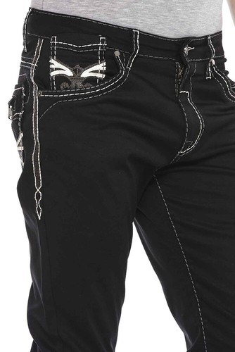 Cipo & Baxx MEXICALI Mens Jeans Denim Thick Stitch Straight Cut CD585 all Sizes - Bild 6 von 8