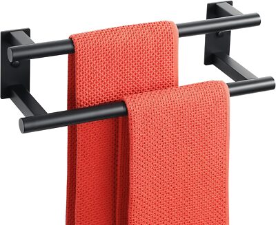 Matte Black Double Towel Bar Delta Trinsic 24