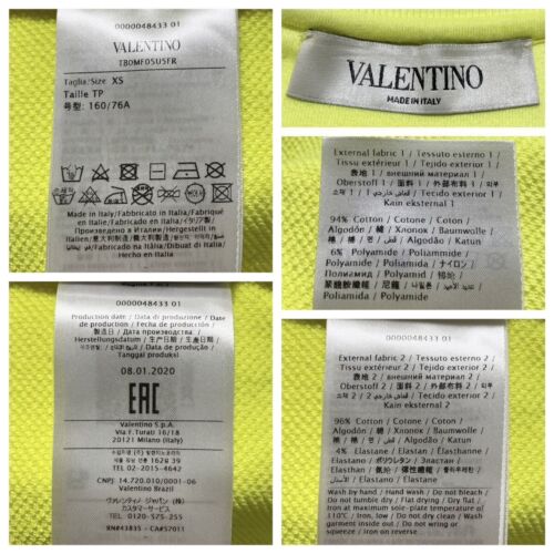 Authentic Valentino V Logo Sweatshirt XS Yellow Yellow Power Shoulder Puff - Picture 2 of 10