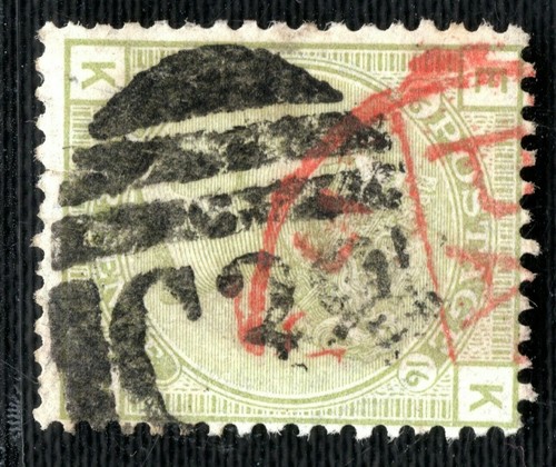 GB USED ABROAD PERU Callao *C38* NUMERAL QV 4d Sage-green RED CDS c£200+ BLRED62 - Picture 2 of 6