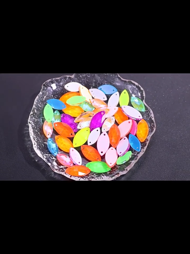 Piedras de neón coser en espalda plana cristal vidrio estrás azul lanzadera joyería - Vídeo 1 de 1