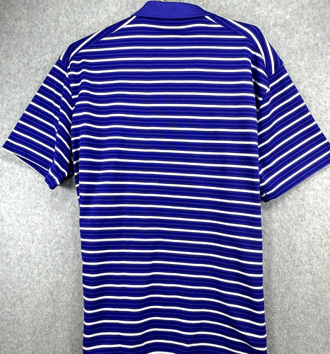 Nike Golf Dri-Fit Standard Fit lila weiß gestreift S/S Poloshirt Herren Größe XL - Bild 7 von 12