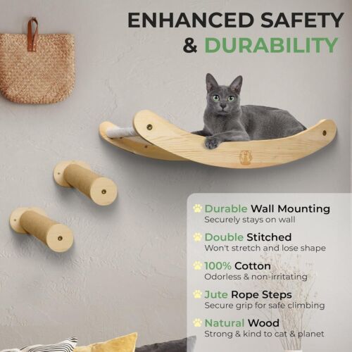 Wall Mounted Cat Hammock with 2 steps EASY INSTALL w/hardware - New in box - Picture 2 of 7