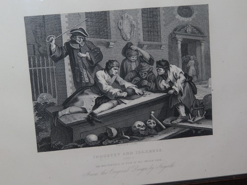 12x9" Gilt Framed William Hogarth E Smith Engraving Print - Industry & Idleness - Picture 3 of 9