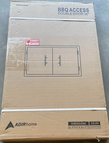 36 "x 21" BBQ Access Island Double Door Outdoor Kitchen Stainless Steel Cabinet