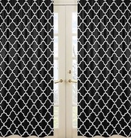 Black And White Trellis Print Collection Lattice Window Treatment Panels - Se... on sale Black And White Trellis Print Collection Lattice Window Treatment Panels - Se... on sale
