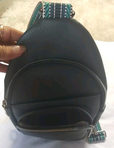 Bolso Bandolera CLUCI Azul Marino Bandolera Correa Guitarra Mango Cierre con Cremallera Unisex  - Imagen 7 de 7