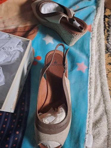 One Step VAN Taupe/Beige Gr.40 Damen Leder Keilsandalen - Bild 6 von 7