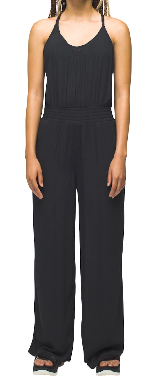 NEW PRANA BLACK FERNIE WIDE LEG JUMPSUIT COVER UP 2066751 SIZE MEDIUM