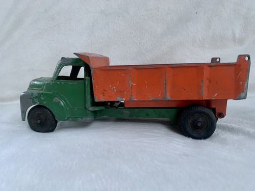 VINTAGE STRUCTO Green and Orange BED Dump TRUCK 1960'S-PRESSED STEEL - Picture 12 of 19