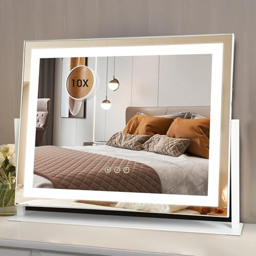Large Vanity Mirror with Lights, 4-Sides LED Lighted Makeup Mirror,3 Color - Picture 2 of 8