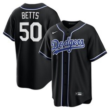 Los Angeles Dodgers Mookie Betts #50 Nike Black 2025 Lights Out MLB Jersey