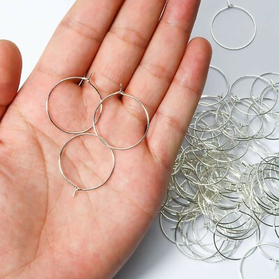 Wine Charms Kit Silver Gold 25mm Wire Rings DIY Crafts Supplies